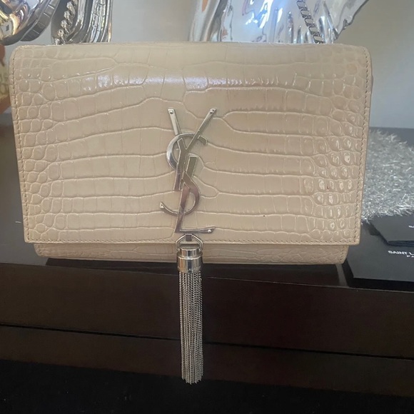 Authentic YSL small kate croc- embossed chain shoulder bag - Picture 5 of 14